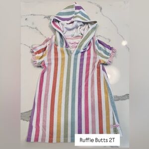 Ruffle Butts Rainbow Striped Cover Up